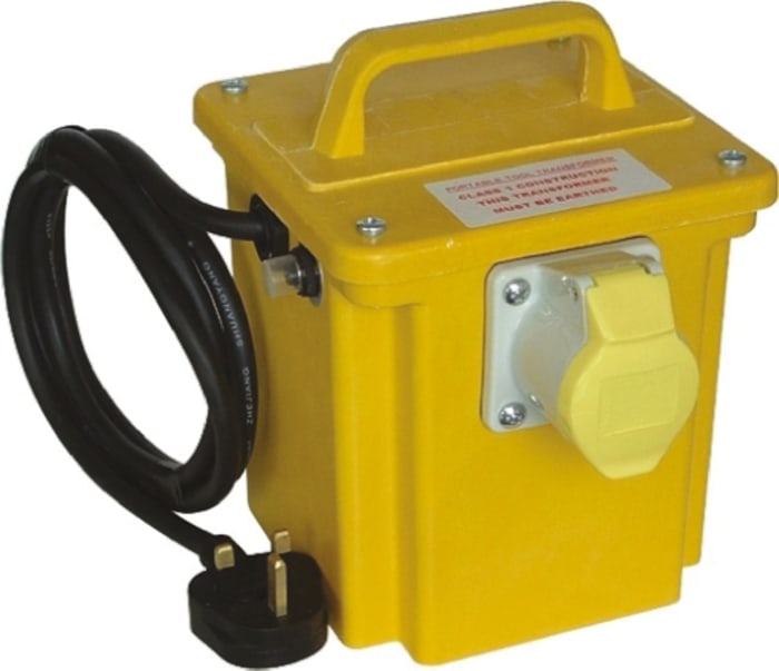 Transformateur de sécurité Carroll &amp; Meynell 375VA, primaire 230V c.a., secondaire 110V c.a., 3A, série CM7501