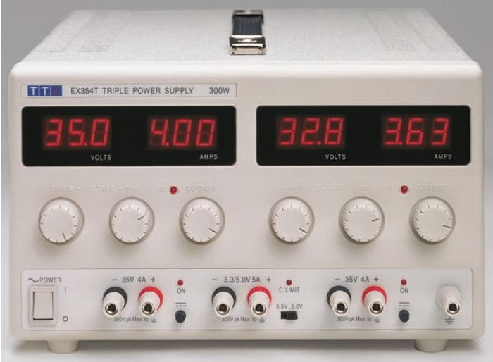 Thurlby Thandar Instruments Bench Power Supply, 35V, 4A, 2-Output, 280W