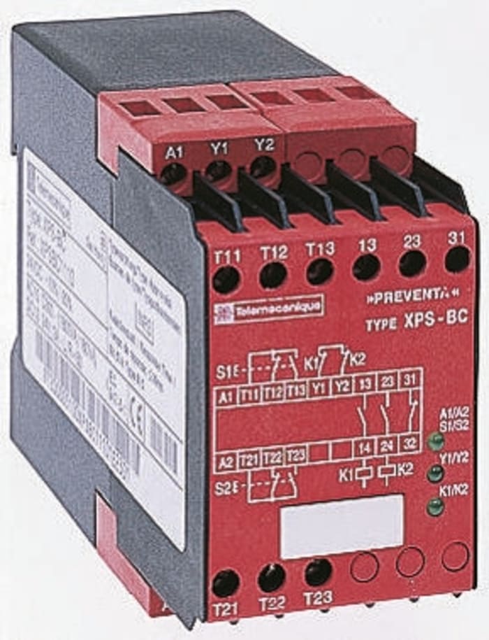 Relais de sécurité Schneider Electric XPS BC, 24V c.c., 2 contacts de sécurité