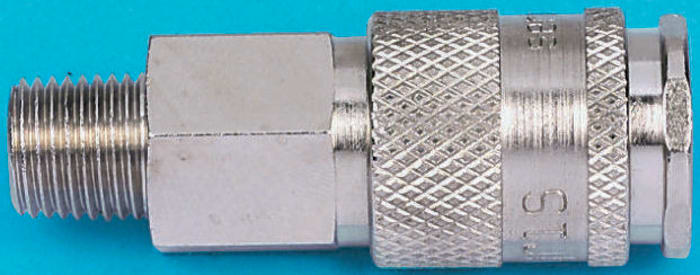 Legris Brass, Steel Male Pneumatic Quick Connect Coupling, R 3/8 Male Threaded