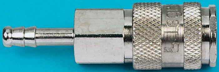 RS PRO Brass, Steel Male Pneumatic Quick Connect Coupling, 10mm Hose Barb