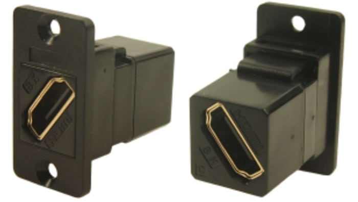 RS PRO 35.5 mm x 19 mm x 31 mm 1 Way Female to Female Feedthrough HDMI Connector 40 V ac