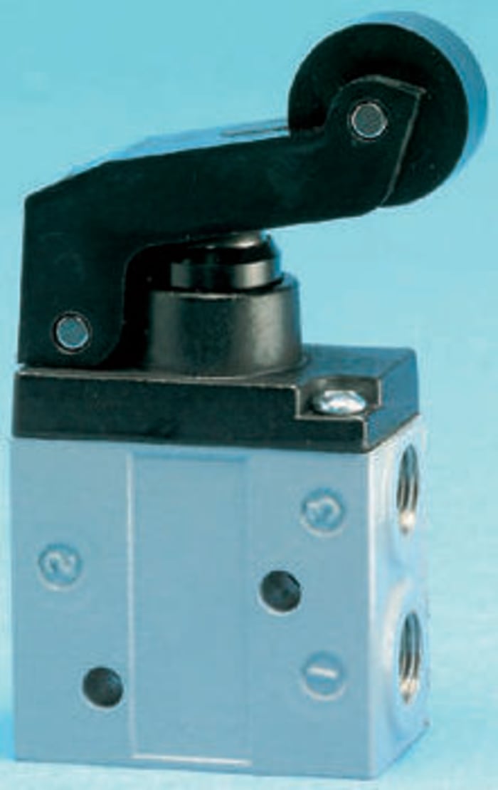 Parker Roller 3/2 Pneumatic Manual Control Valve 70 Series, G 1/8, 1/8in