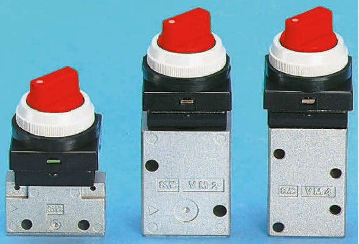 SMC Twist Selector 3/2 Pneumatic Manual Control Valve VM200 Series, Rc 1/4, 1/4in