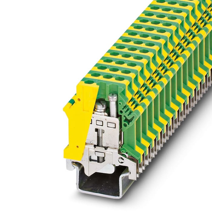 Phoenix Contact 0448015 USLKG 16-1 Series Green, Yellow, 10mm², Single-Level, Screw Termination