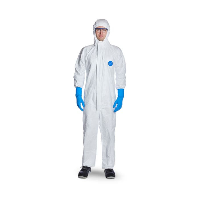 Mono Unisex DuPont de color Blanco, talla XL, propiedades: Resistente a la abrasión, Resistencia al agrietamiento por