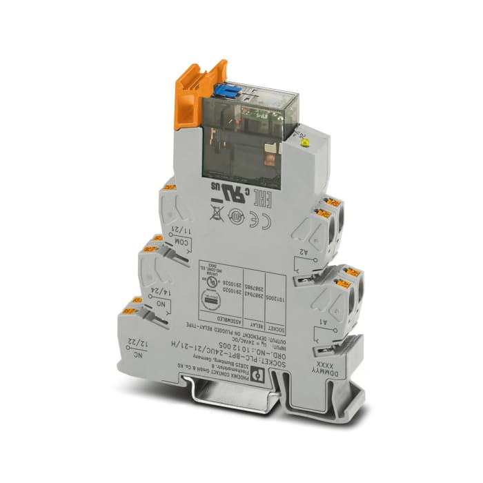 Phoenix Contact Relay Module, DIN Rail Mount, 24V dc Coil, DPDT, 10mA Load