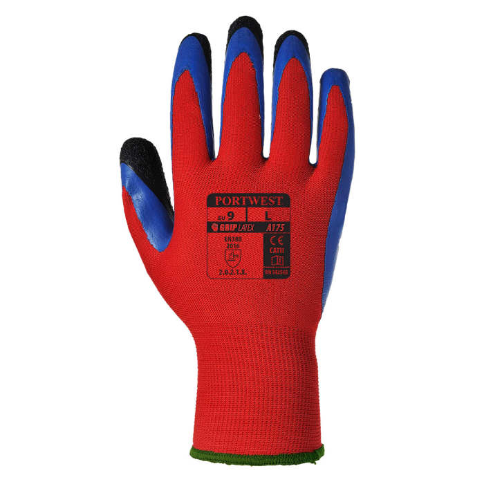 A175RBRXL Portwest Portwest Purple Latex Extra Grip Gloves, Size