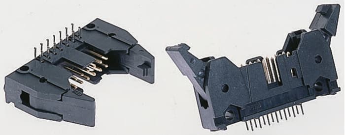 TE Connectivity AMP-LATCH Series Straight Through Hole PCB Header, 34 Contact(s), 2.54mm Pitch, 2 Row(s), Shrouded