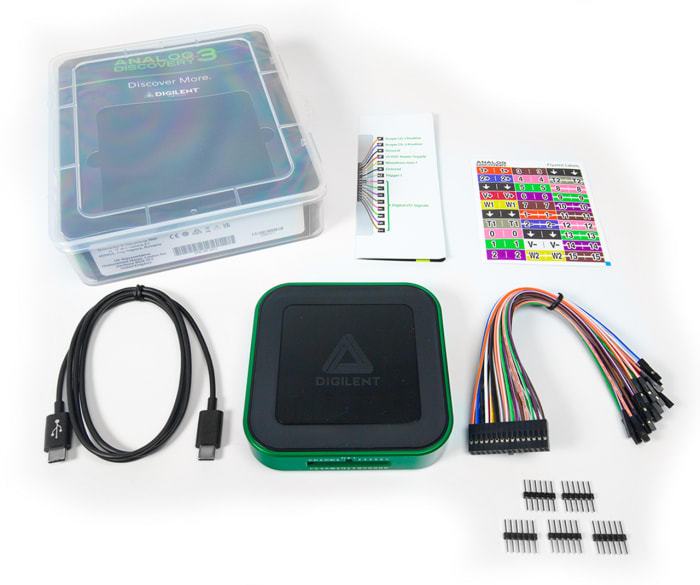 Digilent 410-415 Analog Discovery 3 Series, 30MHz Portable Oscilloscope, 2 Analogue Channels, 2 Digital Channels