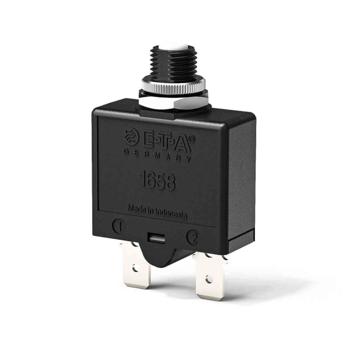 ETA Thermal Circuit Breaker - 1658 Single Pole 250V Voltage Rating Panel Mount, 5A Current Rating
