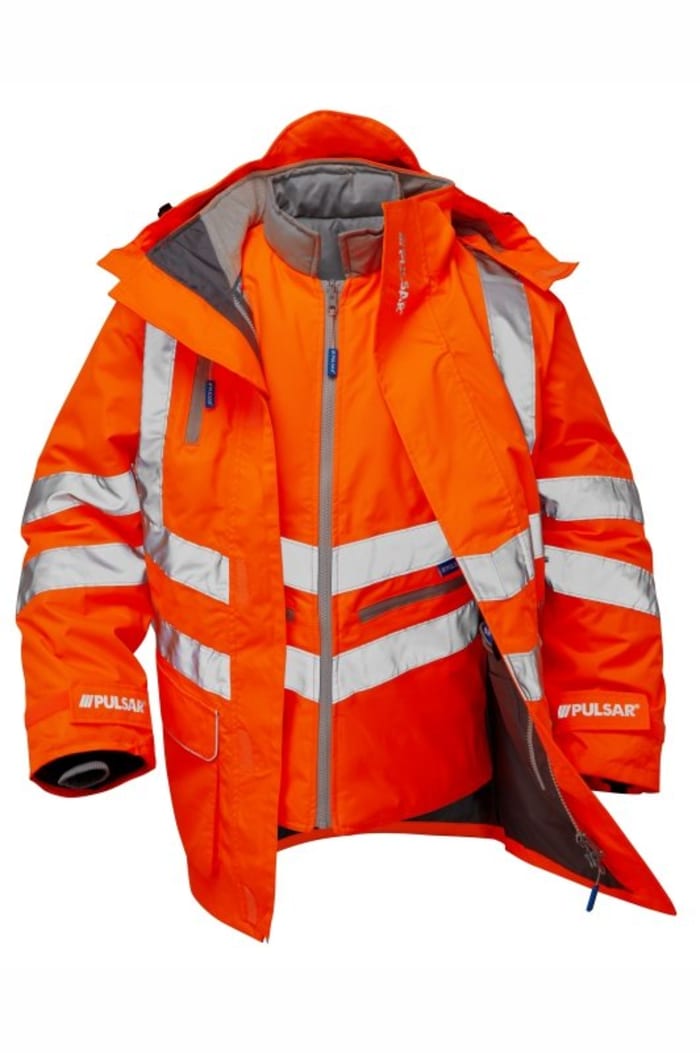 Coat 7 in 1 Hi Vis Orange Breathable PU