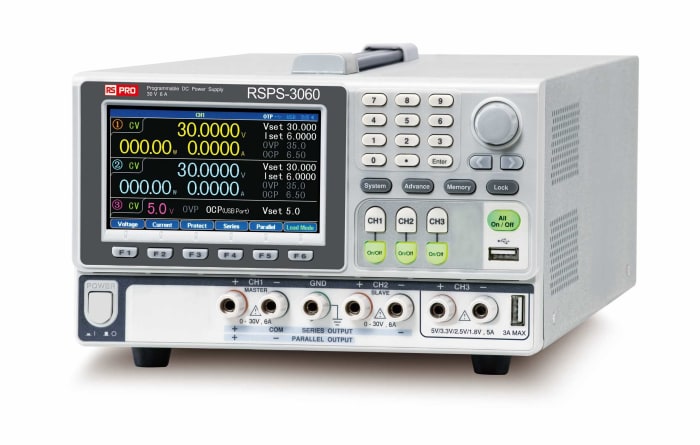 RS PRO Analogue Bench Power Supply, 0 → 30V, 6A, 3-Output, 385W