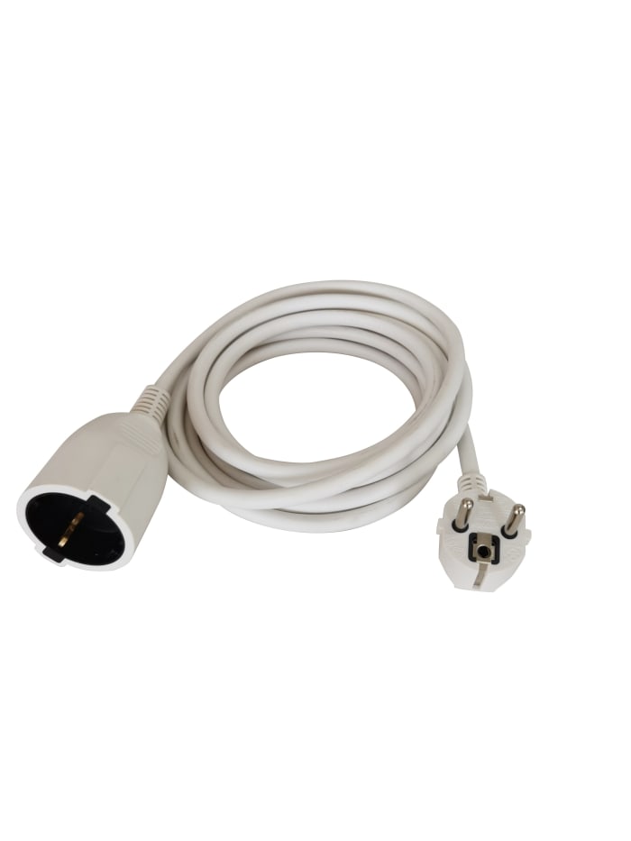 Regleta de enchufes RS PRO, long. cable 10m, 1 toma Tipo F - Schuko alemán, 250 V, 16A Blanco, IP20