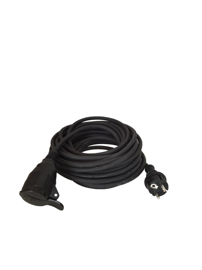 Regleta de enchufes RS PRO, long. cable 10m, 1 toma Tipo F - Schuko alemán, 250 V, 16A Negro, IP20