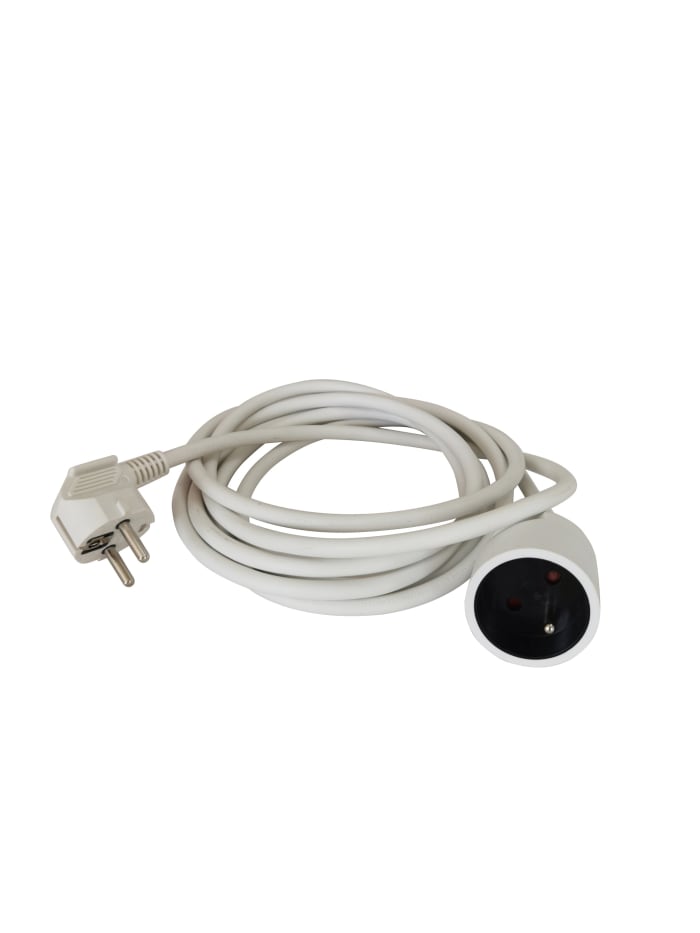 RS PRO 3m 1 Socket Type E - French Extension Lead, 230V, IP20