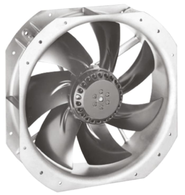 ebm-papst W2E250 Series Axial Fan, 230 V ac, AC Operation, 1865m³/h, 127W, 590mA Max, 280 x 280 x 80mm