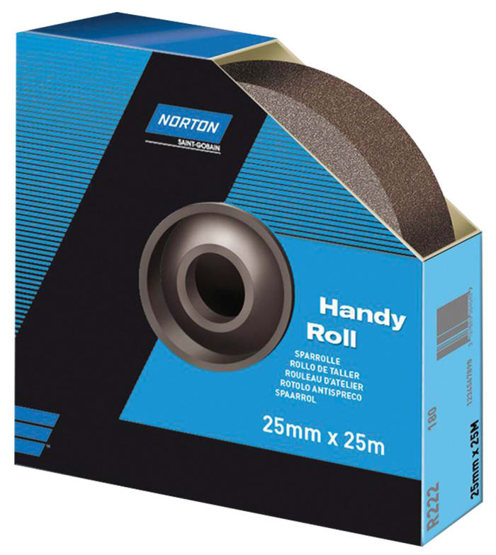 Papier de verre Norton, Grain P150, Très fin, 25m x 38mm