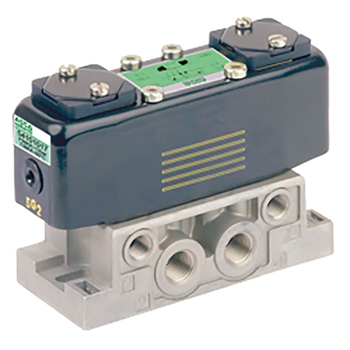 Electrodistributeur pneumatique EMERSON – ASCO série 541 fonction 5/2, Bobine/Assistée, 115 V ac, 230 V ac, 24 V ac/dc,