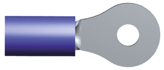 TE Connectivity, PLASTI-GRIP Insulated Ring Terminal, 2.84mm Stud Size, 1mm² to 2.6mm² Wire Size, Blue