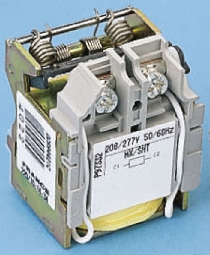 208 → 277 V ac Voltage Release Circuit Trip for use with MX Series, NB 400 → 600 Series, NR 100 →