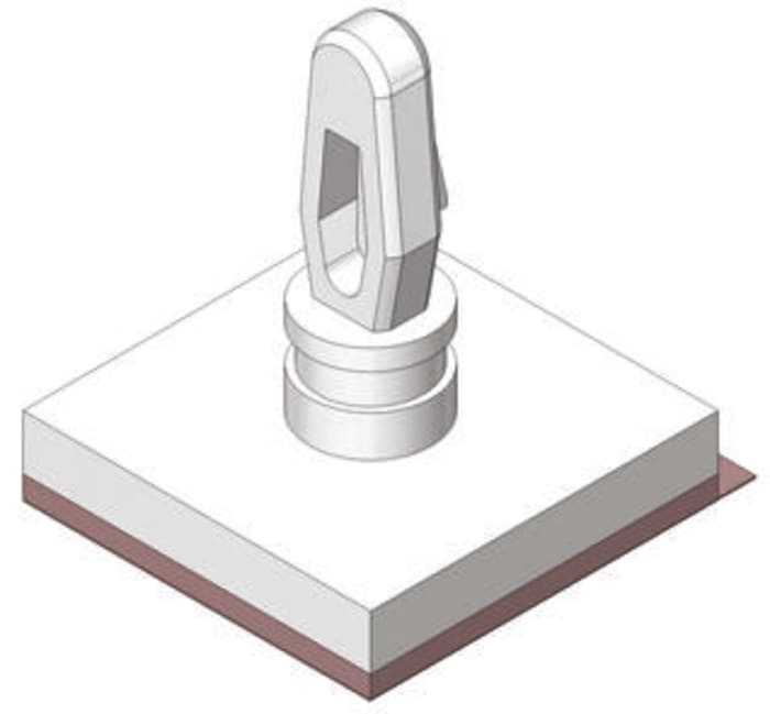 LCBSBM-10-01A-RT, 15.9mm High Nylon PCB Support for 3.18mm PCB Hole, 12.7 x 12.7mm Base