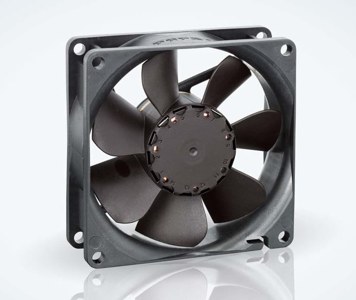 ebm-papst 8400 N Series Axial Fan, 24 V dc, DC Operation, 79m³/h, 2.8W, 120mA Max, IP20, 80 x 80 x 25mm