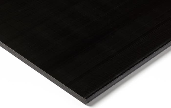 RS PRO Black Polyoxymethylene Plastic Sheet, 500 mm x 300 mm x 40 mm