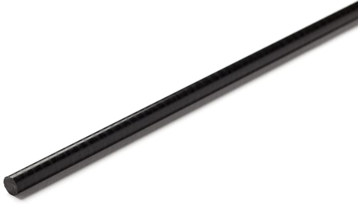 RS PRO Black Acetal Rod, 1m x 6mm Diameter
