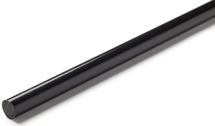 RS PRO Black Nylon Rod, 1m x 40mm Diameter