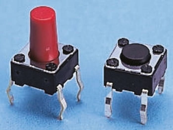 Black Keyboard Switch, SPST 50 mA @ 12 V dc 6mm