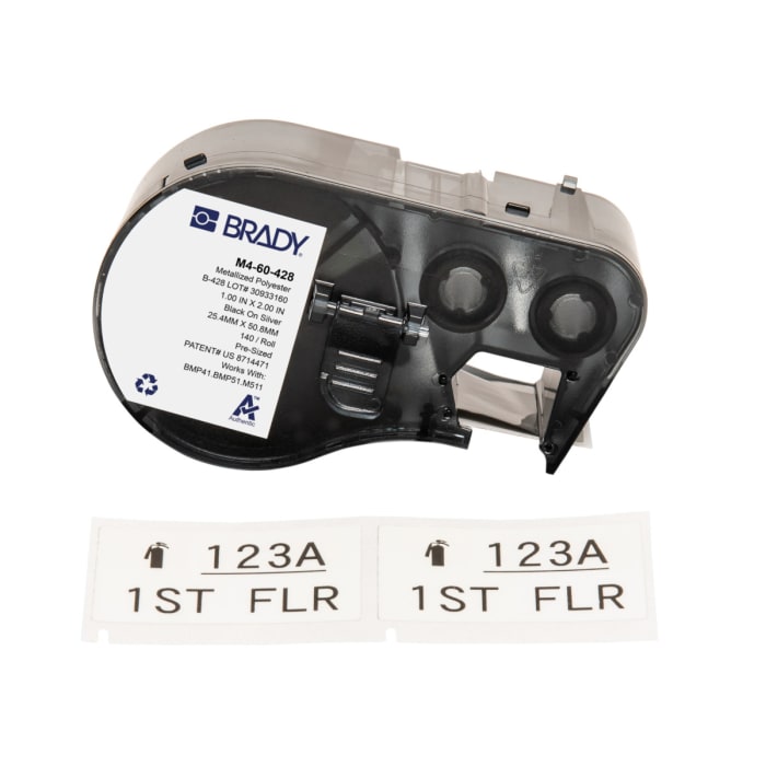 Brady Black on Light Grey, Black Label, 50.8 mm Length, 25.4 mm Width, 50.8 mm Label Length, 25.4 mm Label Width