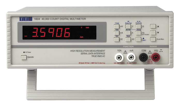 Aim-TTi 1604 Bench Digital Multimeter, True RMS, 10A ac Max, 10A dc Max, 750V ac Max