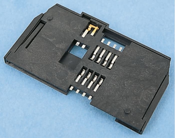 Amphenol Communications Solutions 8 Way Right Angle Smart Card Memory Card Connector With Solder Termination