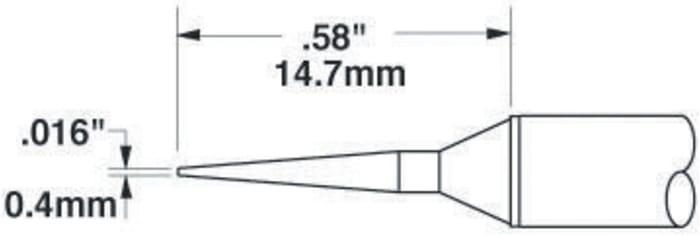 Metcal STTC 0.4 mm Conical Soldering Iron Tip for use with MX-H1-AV, MX-RM3E