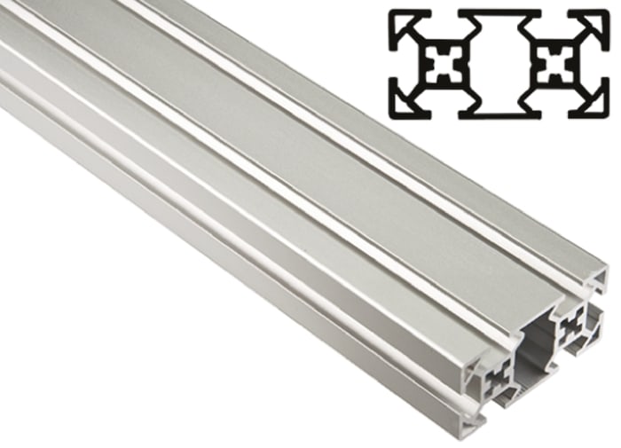 FlexLink Silver Aluminium Strut Profile 30 x 60 mm 7.2 mm Groove, 1000 mm Length,  Series XF