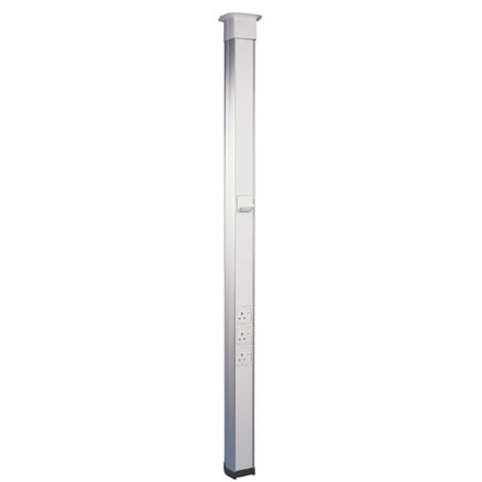 Schneider Electric PP White Power Pole Trunking - Closed Slot, W100 mm x D85mm, L3.6m, Aluminium