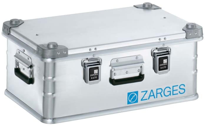 Maleta de transporte Zarges K 470 de Aluminio Plateado, dim. ext. 250 x 600 x 400mm, 4.8kg