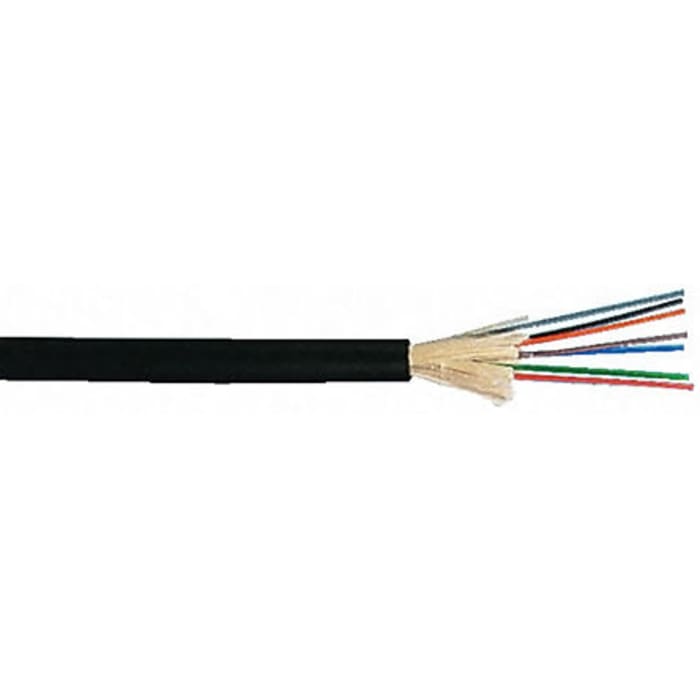 RS PRO Multi Mode Fibre Optic Cable, 0.0625mm, Black, 250m