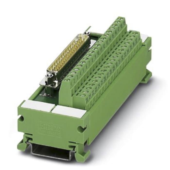 Phoenix Contact 25-Contact Female, Male Interface Module, D-sub Connector, DIN Rail Mount, 2.5A