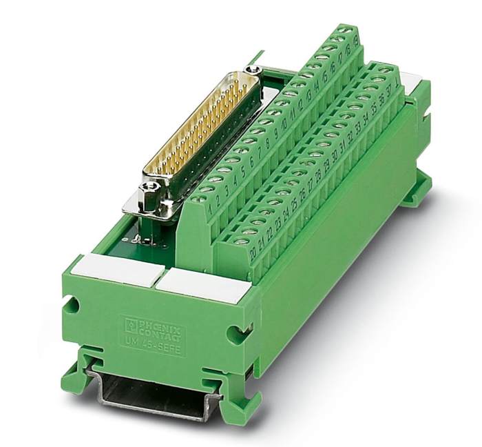 Phoenix Contact 25-Contact Male Interface Module, D-sub Connector, DIN Rail Mount, 2.5A