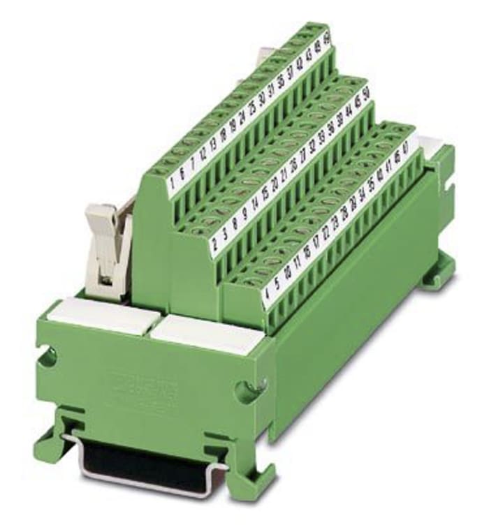 Phoenix Contact 50-Contact Male Interface Module, Flat Ribbon Cable Connector, DIN Rail Mount, 1A