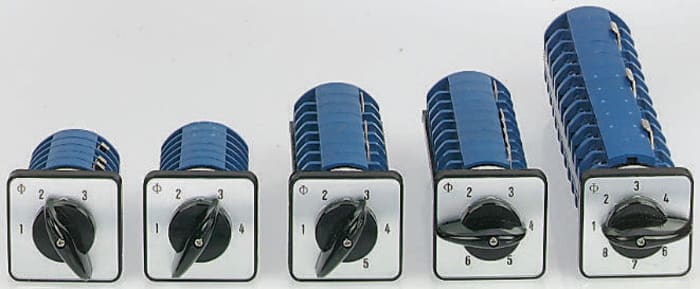 Kraus & Naimer, 3P 3 Position Multi Step Cam Switch, 50A, Knob Actuator