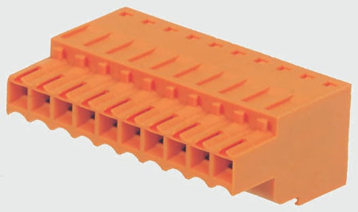 Weidmuller 3.5mm Pitch 12 Way Pluggable Terminal Block, Plug, Cable Mount, Crimp Termination