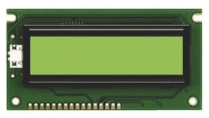 Powertip PC1602LRSD Alphanumeric LCD Display, 2 Rows by 16 Characters, Transflective