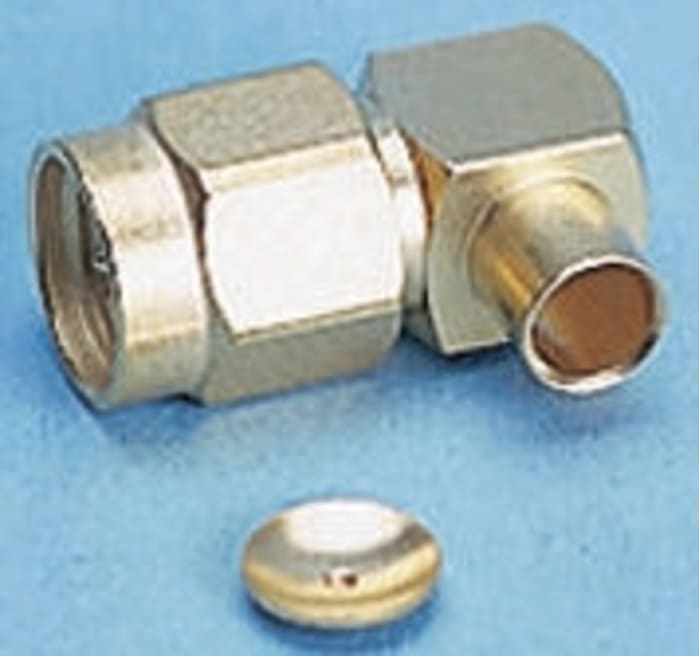 Conector coaxial Radiall R125153002W, Macho, Ángulo de 90° , Impedancia 50Ω, Montaje de Cable, Terminación de Soldador,