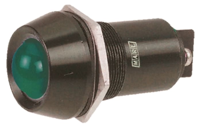 Marl Green Indicator, 24V dc, 25.4mm Mounting Hole Size