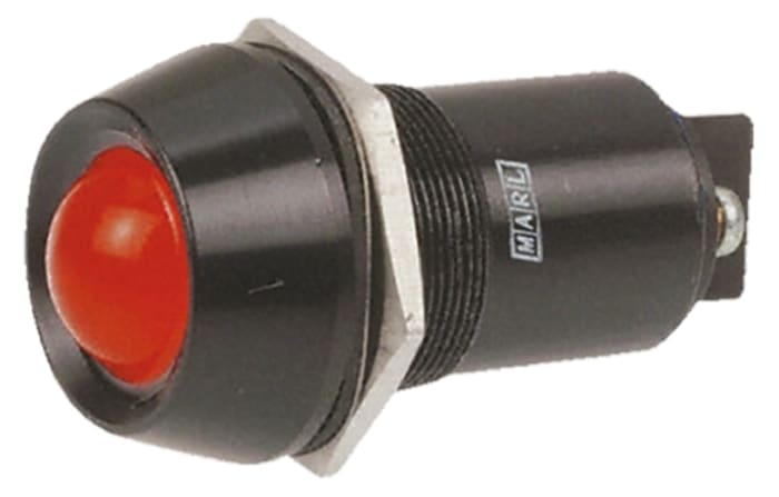 Marl Red Panel Mount Indicator, 230V ac, 25.4mm Mounting Hole Size