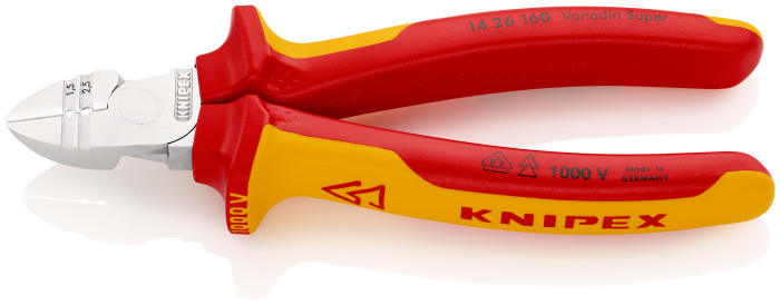 Knipex 14 26 160 Series Side Cutting Stripper, 1.5 mm² Min, 2.5 mm² Max, 160 mm Overall