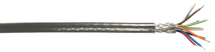 Alpha Wire Alpha Essentials Communication & Control Control Cable, 8 Cores, 0.09 mm², DEF STAN, Screened, 30m, Grey PVC